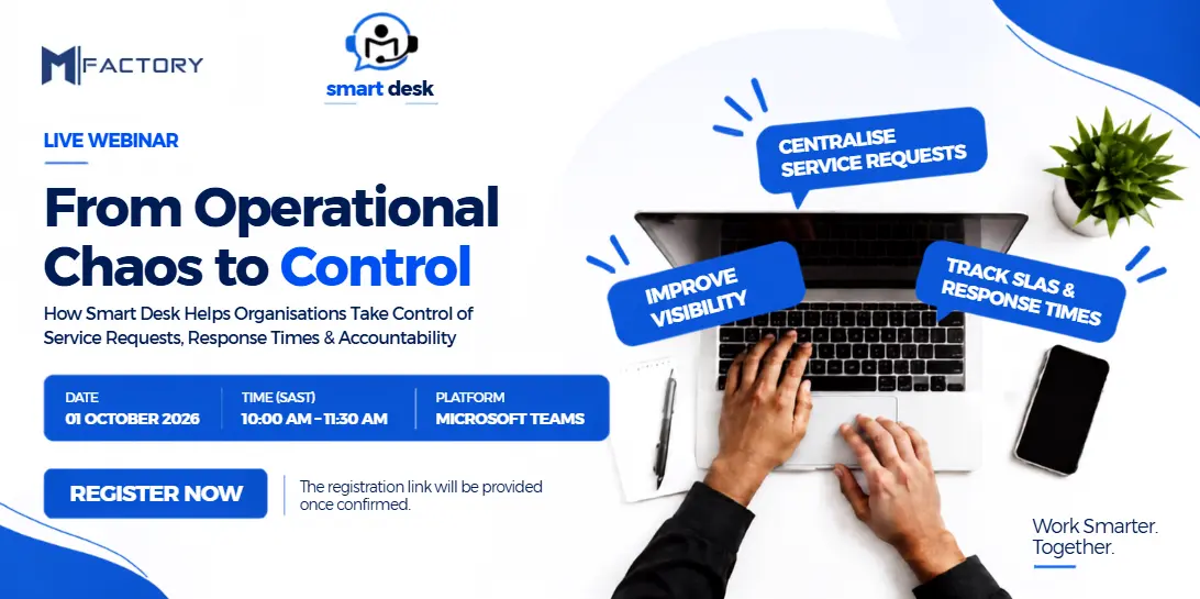 MFactory Smart Desk live webinar banner