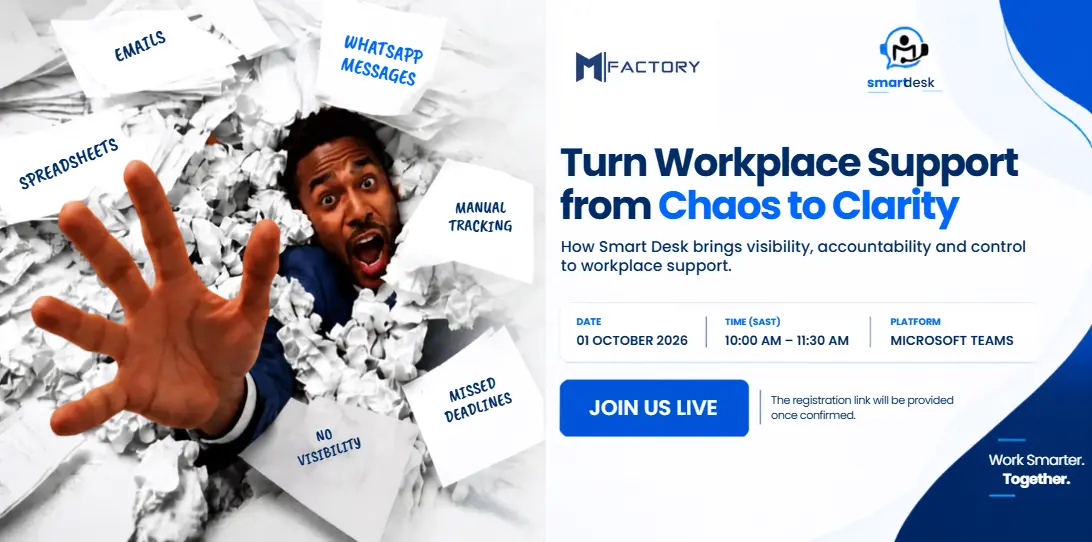 MFactory Smart Desk live webinar banner